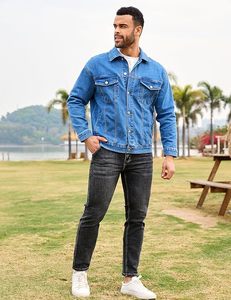 <b>Men's</b> Modern Casual Denim <b>Jacket</b> Button Up <b>Long</b> Sleeve Comfortable Cotton Blend Layering <b>Jacket</b> for All Season Wear - Product Image 2
