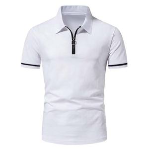 Polo à col zippé pour homme, rose, confortable, 100% coton, pour un usage décontracté, manches courtes, grandes tailles - Product Image 6