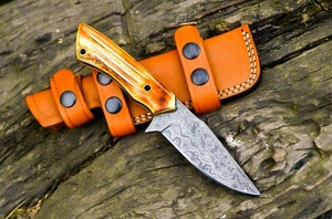 Custom Handmade OEM DIY Utility & Hunting <b>Knife</b> Damascus Steel <b>Bone</b> <b>Handle</b> Clip Point 3mm 9in CKS-192 - Product Image 5