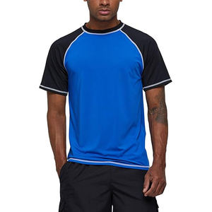 Maillot de bain homme élégant bleu dégradé à manches courtes, protection UV UPF 50+, séchage rapide, respirant - Product Image 5