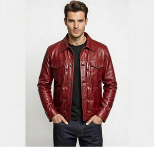 Veste de motard en cuir vintage coupe-vent style café racer d'hiver avec protection corporelle pour les motards - Product Image 3