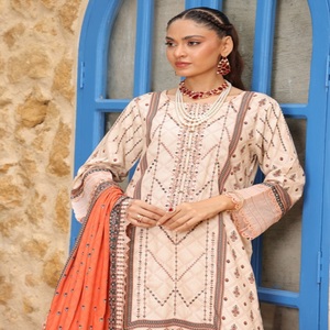 Ropa india y pakistaní para damas con estampado digital Trajes de 3 piezas Hermosa y elegante colección de Dr Haris Vol KINARA - Product Image 4