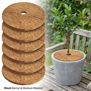 Tapis de protection d'arbres moderne et écologique en fibres de coco, anneau de paillis 100% naturel en coco coir, diamètre 50 cm, pour jardinage durable - Product Image 3