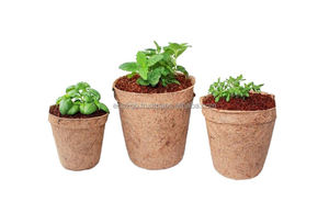 Eco2go Vietnam Wholesale Eco-Friendly Coir Flower Pots Biodegradable Planters for <b>Garden</b> Use Circular Design Not Coated - Product Image 4
