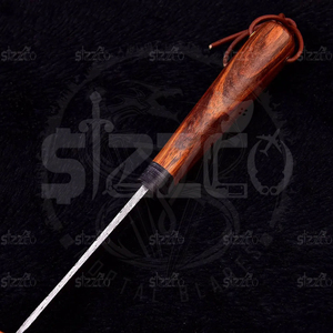 Cuchillo Puukko Hecho a Mano Personalizado |   Cuchillo de Supervivencia Nórdico de Hoja Fija de Acero de Damasco |   Cuchillo de Caza y Camping con Funda de Cuero - Product Image 5