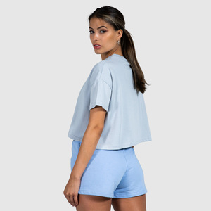 Camiseta Corta Deportiva con Cuello Redondo y Logotipo Personalizado, de Algodón, de Alta Calidad, Tejida, para Verano, Talla Grande, Estilo Casual - Product Image 3