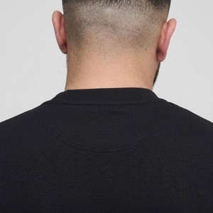 Sudadera Unisex Negra de Cuello Redondo, Premium, de Algodón Grueso, Estilo Casual Urbano, Invierno, Bordado 3D, Color Sólido, Larga - Product Image 4