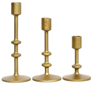 Metal Bow Gold Candlestick Holders Set of 2 Weighted Metal Bow Taper <b>Candle</b> Holders Vintage <b>Candle</b> <b>Stick</b> Holder - Product Image 4