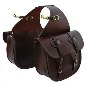 Bolsa de Sillín de Cuero Genuino de Primera Calidad, Hecha a Mano, para Equitación, Deportes de Salto, Accesorios Duraderos para Caballos - Product Image 3