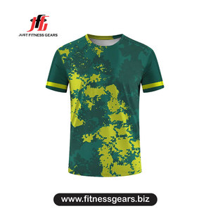 Camiseta de Manga Corta con Cuello Redondo, Camuflaje, Corte Regular, Secado Rápido, Deportiva, Tejido de Poliéster, Estampado por Sublimación - Product Image 1
