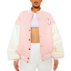 Veste courte en laine 100% pour femme, automne 2025, veste universitaire, vêtements de baseball et de softball de rue, veste de motard, veste de style lettreman, tendance - Product Image 1