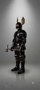Traje de armadura samurái negro y dorado, disfraz de caballero medieval con alas, acero de cuerpo entero, sadaf riyaz - Product Image 2