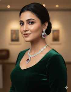 Conjunto de collar de latón con diseño étnico de templo de aspecto antiguo para mujeres, para uso en bodas, pooja y ceremonias religiosas, de proveedor indio. - Product Image 4