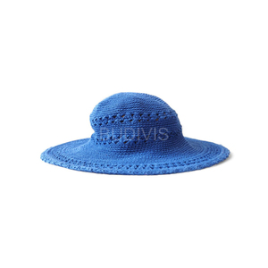 Sombrero Fedora de Poliéster Tejido a Mano con Color Personalizado, Ajustable, de Ala Ancha, con Cinta y Cuerda, para Playa, Aire Libre, Casual, Viajes, Verano - Product Image 1