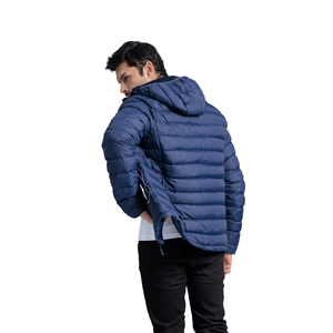 Chaqueta Acolchada de Invierno para Hombre, Personalizada por el Fabricante, Brillante, con Capucha, Gruesa, Negra, Tipo Burbuja - Product Image 2
