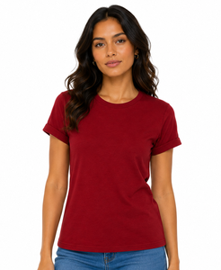 Camiseta Premium para Mujer con Puños Enrollados, Logotipo Personalizado Impreso, Apliques, Tela Ligera, Transpirable, Ecológica, de Secado Rápido, Corte Regular - Product Image 1
