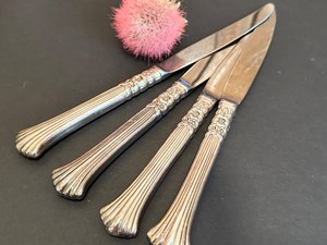 Juego de Cuchillos para Mantequilla de Acero Inoxidable, Hoja Recta, Mango Decorado, 4 Piezas, Utensilios de Cocina - Product Image 5