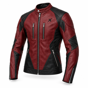 Blouson de moto en cuir Dynamic Performance |   Imprimé coupe-vent |   Bourgogne Noir Brun Vert |   Fabricant OEM ODM |   Premium - Product Image 2