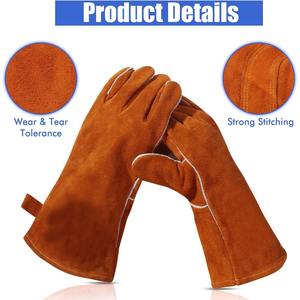 Leather Working OEM Gloves Construction Welding Gloves Heat Resistant Cowhide Welding Gloves for Adults - Product Image 6