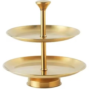 Designer Metal 2 Tier Cake Stand Dessert Display Rack Cupcake Holder Table Decor Event Styling - Product Image 1