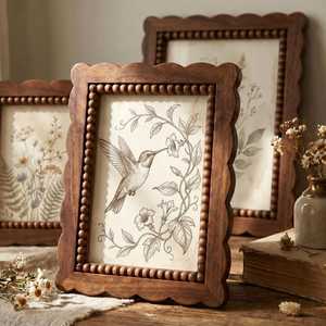 Creative <b>Rustic</b> Handmade Eco-Friendly Wooden Photo Frame Full Color Tabletop Decor with Customizable Design - Product Image 4