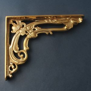 Support d'étagère décoratif en laiton antique, fait main, support d'angle triangulaire pour étagères murales flottantes en bois, usage domestique et hôtelier - Product Image 5