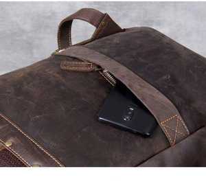 Custom Full Grain Genuine Leather Backpack Luxury <b>Men</b> <b>Travel</b> Laptop <b>Bag</b> Waterproof Wholesale Business Pack LBK-0116 - Product Image 3