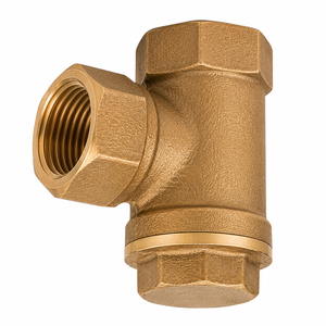 1/2" Bronze Angle Check Valve <b>PTFE</b> Manual Operation Integral Seat Medium Temperature Screwed Female End for Water Industry - Product Image 3