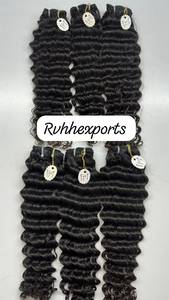 Extensiones de Cabello Virgen Indio RVHHE, Ondulado Profundo, 100% Densidad, Negro Natural, 100g, Empaque Transparente - Product Image 2