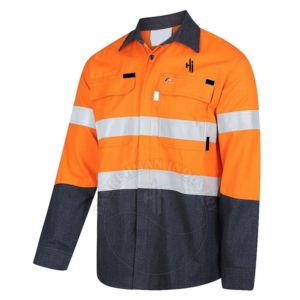 Chemises FR d'été pour le travail 2026 – Nouveau design, logo personnalisé, orange réfléchissant, manches longues – Fabriqué au Pakistan, meilleure qualité - Product Image 1