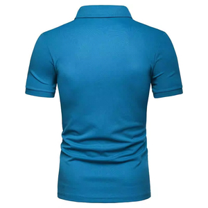 Polo Homme 2026 de Qualité Supérieure, Manches Courtes, Séchage Rapide, Motif Géométrique Tricoté, Bloc de Couleurs Bleu et Blanc, Style Sportif - Product Image 6