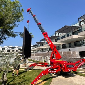Mini-grue de construction robuste avec système de flèche hydraulique pour le levage de matériaux dans les espaces étroits des sites industriels - Product Image 4