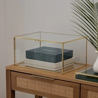 Boîte de rangement en laiton et verre pour bijoux, parfums et cosmétiques, grande capacité (3-6L), pour femmes, vente en gros