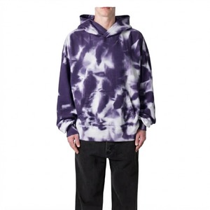 Men's Oversized <b>Tie</b>-<b>Dye</b> Hooded <b>Sweatshirt</b> Regular Fit Cotton French Terry Casual Autumn Wear Pocket Design - Product Image 1