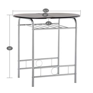 Set Moderno di Tavolo da Colazione e Due Sedie in PVC Nero, Mobili per Sala da Pranzo in Legno per Uso Domestico, per Soggiorno o Sala da Pranzo - Product Image 6