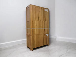 Mueble de Almacenamiento Multiusos de Madera Maciza con Botellero, Mueble Bar Alto con Estantes y Cajones, Diseño Moderno Hecho a Mano de Primera Calidad GWE249 - Product Image 4