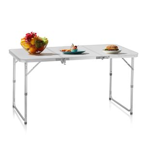 Tavolo da Picnic Portatile in Alluminio 4ft, Altezza Regolabile, Pieghevole in 3 Parti, Leggero, per Campeggio all'Aperto e al Chiuso - Product Image 2