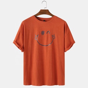 เสื้อยืดคอกลมแขนสั้นพิมพ์ลายการ์ตูนผ้าฝ้ายออร์แกนิคคุณภาพสูงดีไซน์ใหม่ปี 2022 สวมใส่สบายทรงหลวมระบายอากาศได้ดีสำหรับผู้ชาย - Product Image 1