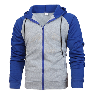 เสื้อฮู้ดซิปผู้ชาย แขนเสื้อแบบแร็กแลน สีเทา-ดำ  แบบสวมใส่สบาย - Product Image 6