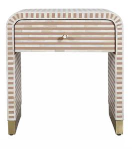 Mesita de noche moderna con incrustaciones de hueso de alta calidad con almacenamiento para muebles elegantes de dormitorio para el hogar de la India - Product Image 1