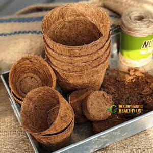 Maceta de Fibra de Coco de Alta Calidad, Ecológica, para Uso en Interiores y Exteriores, con Orificio de Drenaje para Plantar Flores, Biodegradable - Product Image 1