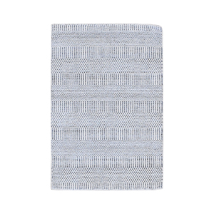 Modern Minimalist Hand-Loomed Wool Area <b>Rug</b> 2x3-Blue & <b>Grey</b> Stripe Accent Carpet for <b>Living</b> <b>Room</b> - Product Image 5