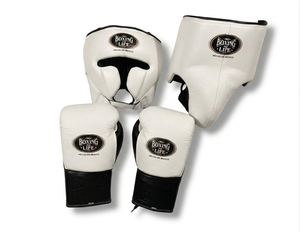 Complete <b>Boxing</b> Training Gear <b>Set</b> with Protective Headgear and Lace Up Gloves for <b>Sparring</b> and Fitness Workouts - Product Image 3