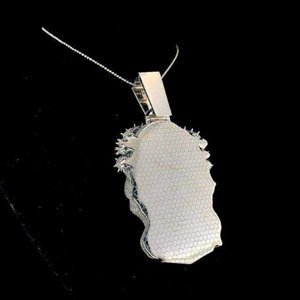 Colgante de Lujo para Hombre con Diamantes de Imitación Moissanita, Chapado en Plata 925, Acabado de Alta Calidad para Fiesta, Venta Especial - Product Image 3