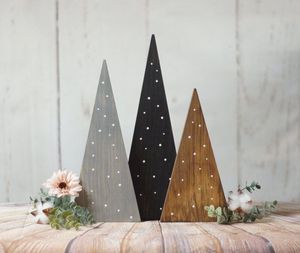 Eco-Friendly Wooden Christmas <b>Tree</b> <b>Ornament</b>, Handmade Rustic Natural Wood Holiday Decoration for Tabletop, Christmas Centerpiece - Product Image 5