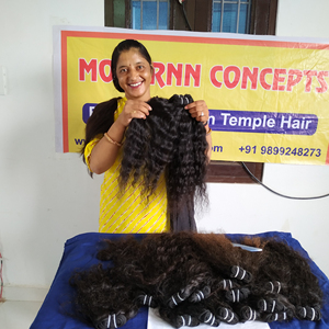Extensions de cheveux humains indiens Remy bouclés crépus de haute qualité, alignés sur les cuticules, double trame, 100g, cheveux vierges bruts, vente en gros - Product Image 3