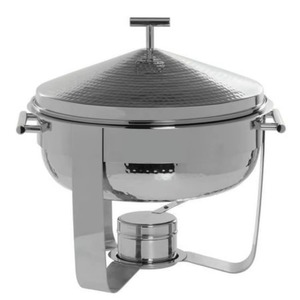 High Quality Stainless Steel Round Chafing Dish With Lid 33cm Insulated Food Warmer Casserole Modern Design Polished Finish - Product Image 1