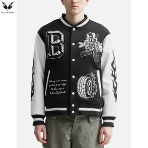 OEM ODM Street Style <b>Letter</b> Embroidery Fleece Lining Long Sleeve Stand Collar Lightweight Casual College Baseball <b>Jacket</b> For <b>Men</b> - Product Image 3