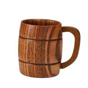 Mug à café en bois de style japonais, fait main, en bois massif, tasse à thé écologique, anti-fuite, durable, design classique, cadeau d'affaires - Product Image 4