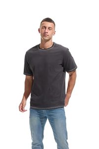 เสื้อยืดลำลองทรงเข้ารูปสำหรับผู้ชาย ผ้าสโตนวอช โพลีเอสเตอร์ผสมคอตตอน คอกลม แขนสั้น มีหลายขนาดให้เลือก ใส่ได้ทุกวัน - Product Image 2